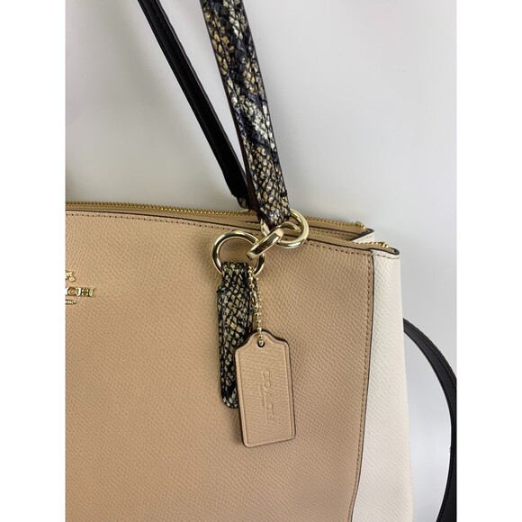 Coach Christie Carryall Purse Leather Exotic Embossed Leather Straps Crossbody - Picture 2 of 16